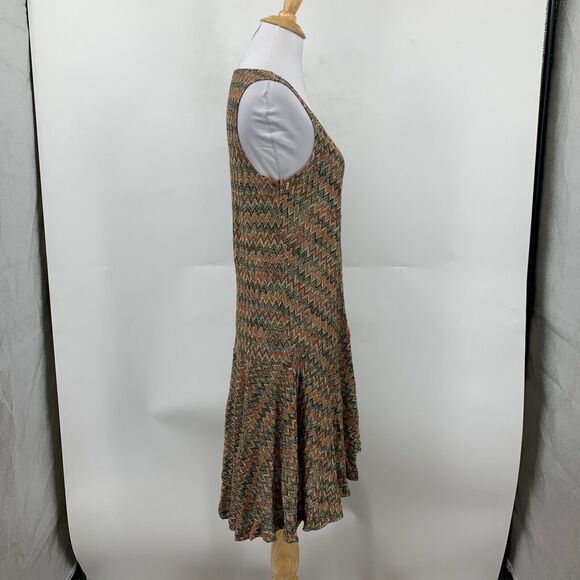 Maeve Dress Women Small Multi Westwear Knit Chevron V Neck High Low Tiered *READ - Picture 4 of 16